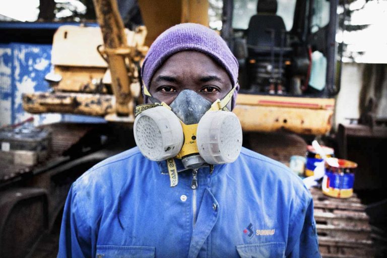 Ansu David from Cote D'Ivoire who works as a sprayer in Marcianise, Caserta. "The best day since I have come to Italy was when my boss tested me as a sprayer and he told me I am very good and qualified, he gave me the job."